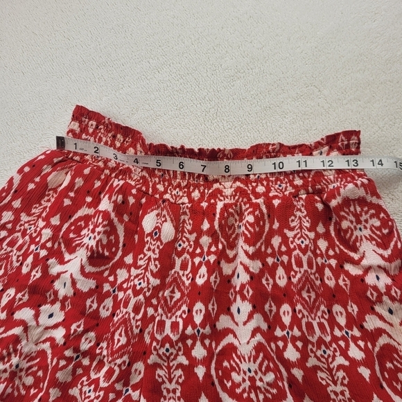 Knox Rose Red Flowy Boho Pull-On Lined Shorts Smoked Waist Women's Size Med - Picture 6 of 8